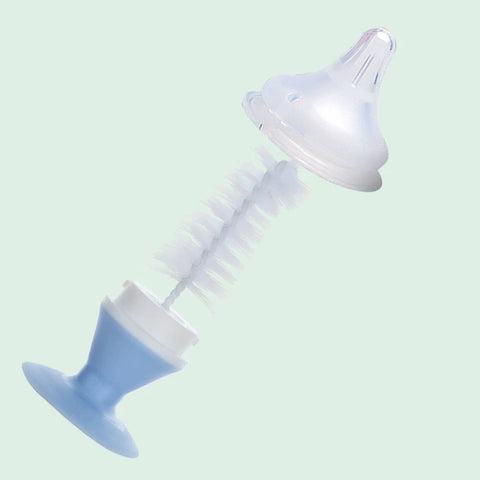 2 in 1 Nylon Baby Bottle Brushes with Sucker Stand Type Cup Cleaning Brush Nylon Baby Feeding Bottle Clean Tools